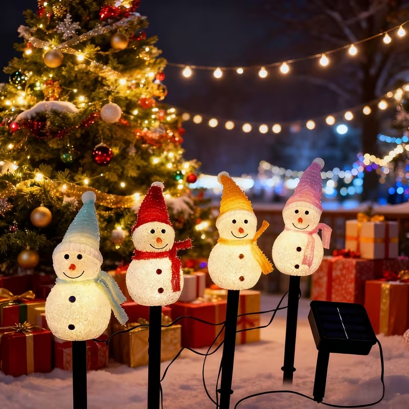 Outdoor Power For Christmas Lights - 1-4 pièces lumières de bonhomme de