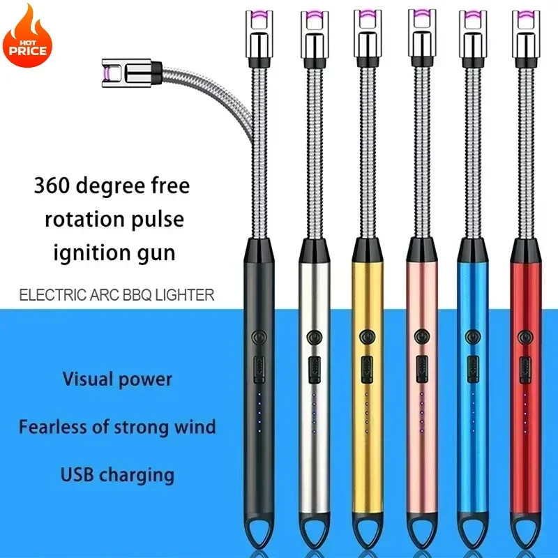 Outdoor Power Burner - 360 ° Briquet électronique Portable Rechargeable