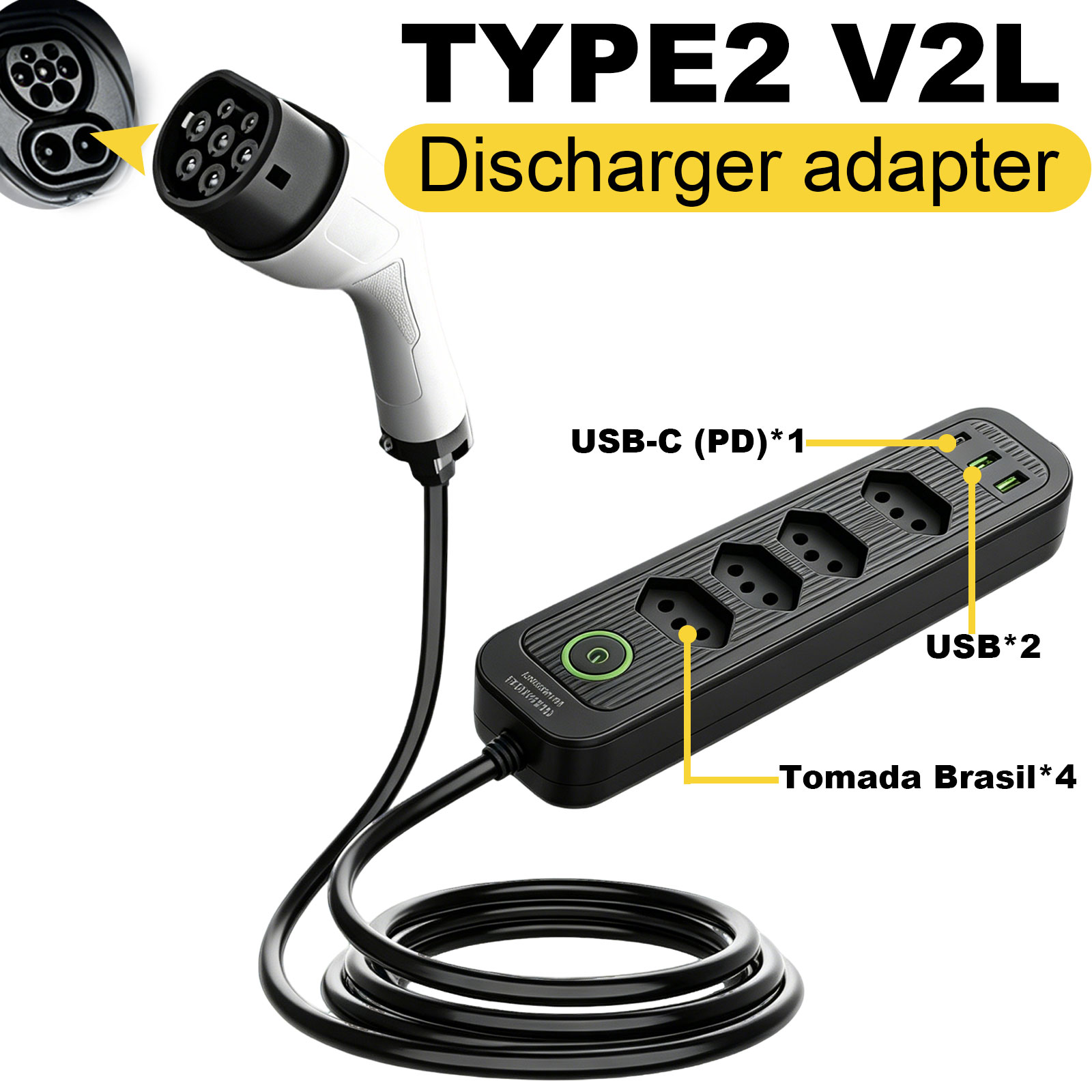 Outdoor Powerwall - Adaptateur de décharge Type 2 V2L