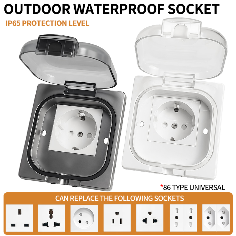 Outdoor Powerwall - Prise extérieure étanche IP65, plaque murale