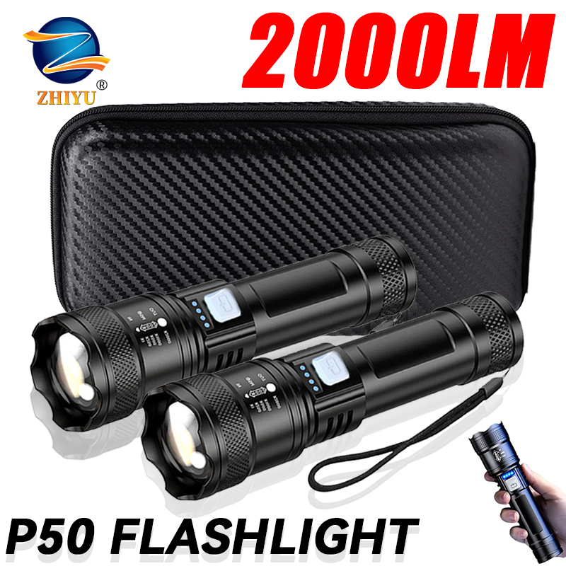 Outdoor Powerbank - Lampe de poche tactique LED 2000LM,